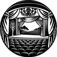 Theater stage with curtains and curtains vector