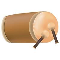 3D bedug or drum on white background vector
