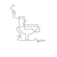 one line art water closet illustration. line art, one continuous line, simple, hand drawn and sketch style. for icons, symbols, signs or logos vector