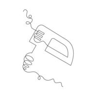 one line art mixer illustration. line art, one continuous line, simple, hand drawn and sketch style. for icons, symbols, signs or logos vector