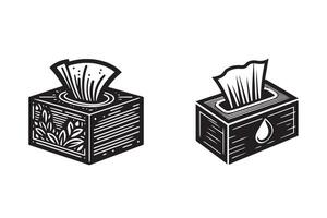 Tissue Box Silhouette Illustration Design art vector