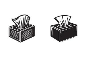 Tissue Box Silhouette Design vector