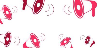 Creative design featuring various megaphones in pink tones, symbolizing communication and expression in a lively atmosphere vector
