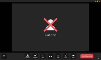 Virtual meeting ending with a disconnected screen, showcasing a user interface commonly found in online conferencing platforms vector
