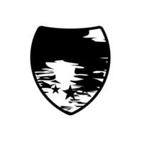 Simple black and white stamp design on a white background featuring a blank space for custom text or logo use. vector