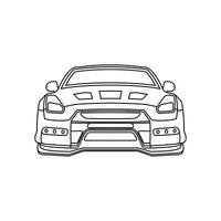 Race Car view from front line art style template, auto car industry design for your brand vector