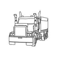 Truck Car simple line style design company, suitable for your brand, design, and etc vector