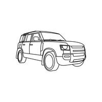Van Car Automotive line style modern illustration graphic design, template isolated on white background vector