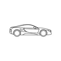 Racing car simple outline style design template on white background vector