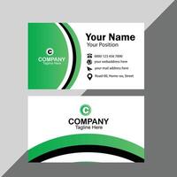 Green business card design template vector