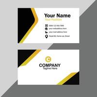 Modern and simple business card design with yellow and dark black color vector