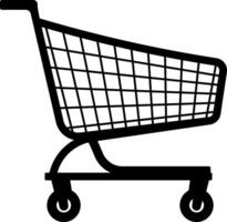 black shopping cart without background vector