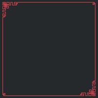 red frame in chinese style on black background vector