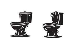 Commode Toilet Silhouette Design vector