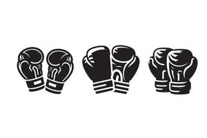 Boxing fighting Gloves Silhouette Illustration vector