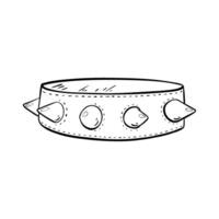 Introducing the Spiked Dog Collar a perfect blend of Stylish and Durable design for your pet. sketch illustration. Pet shop vector