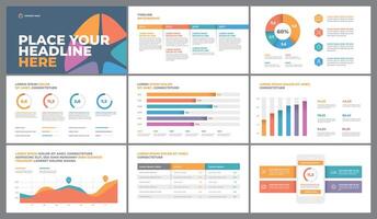 Presentation Template design. Business data graphs. financial and marketing charts. vector