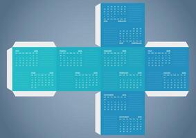 Cube Calendar Design Template For 2025 vector