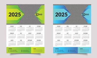 New year Calendar. Calendar design template. Yearly calendar2025 vector