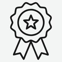 Sleek Badge Icon Line Art Collection - Minimalist and Modern Design Elements vector