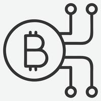 Innovative Bitcoin Icon Line Art , Modern Cryptocurrency Symbol Design vector