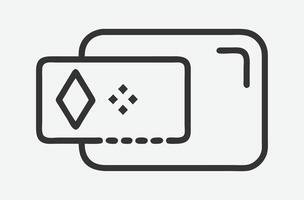 Sleek Card Icon Line Art - Modern Minimalist Digital Design vector
