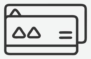 Sleek Card Icon Line Art - Modern Minimalist Digital Design vector