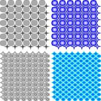 Four different patterns of blue and white circles vector