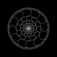 A white circular design on a black background vector