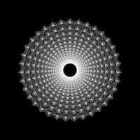 A black and white circular design mandala vector