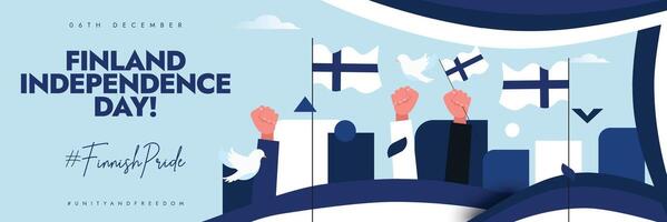 Finland independence day celebration banner, post, card its flags, modern abstract art elements in flag colours vector