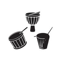 a simple silhouette drum against a clean art vector