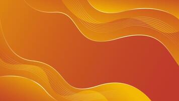 Abstract orange gradient Luxury background with gold lines. wallpaper . vector