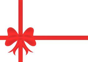 Red bow and ribbons for Valentine's day, Birthday, Christmas and New Year present on white background. vector