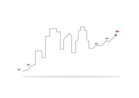 Real estate investment concept. The glowing and neon light of the home with an upper arrow graph on a white background. Property growth and profit for the future. vector