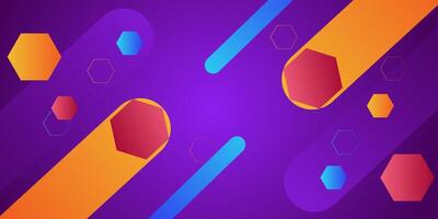 Dark purple background with colorful rectangle lines. Decorative hexagon design with simple style. Best design for your advertisement, poster, banner. Eps10 vector