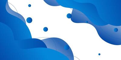 White gradient background with geometric waves and circle shape elements. Colorful blue wave design. Simple and elegant concept. eps10 vector
