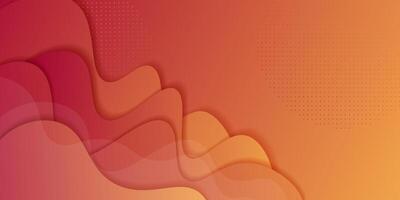 Bright orange abstract background with simple wave shape. Popular and modern with 3d shadow concept. Eps10 vector