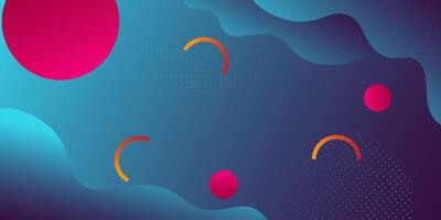 Modern blue geometric business banner design. Creative banner design with wave and circle shape as template. Simple horizontal banner. Eps10 vector