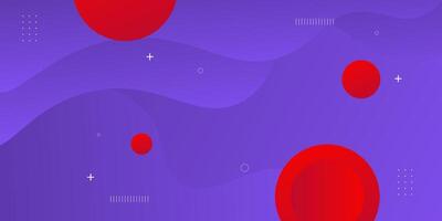 Abstract background of bright purple waves and colored red circles with realistic gradient colors on the background. Eps10 vector
