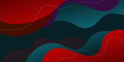 Modern dark green and red geometric business banner design. Creative banner design with wave and line shape as template. Simple horizontal banner. Eps10 vector