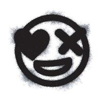 Spray Painted Graffiti smiling devil child face emoticon isolated on white background. vector