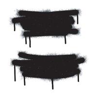 Set of graffiti Spray painted lines and Drips Black ink splatters isolated on white background. vector