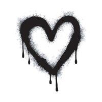 Spray Painted Graffiti heart icon Word Sprayed isolated with a white background. graffiti font love icon with over spray in black over white. vector