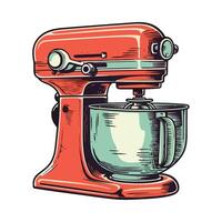 old fashioned appliance mixer, isolated illustration vector