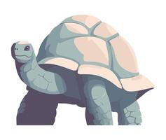 Slow walking turtle, cute reptile mascot symbol icon isolated vector