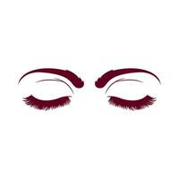 A close up of a pair of long black eyelashes with a white background vector