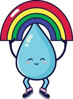 water day character with rainbow vector