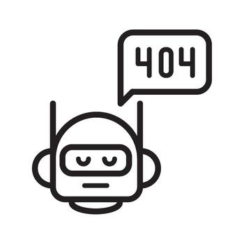 chatbot error in service isolated vector