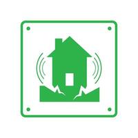 earthquake icon signal of risk of floor collapse isolated vector